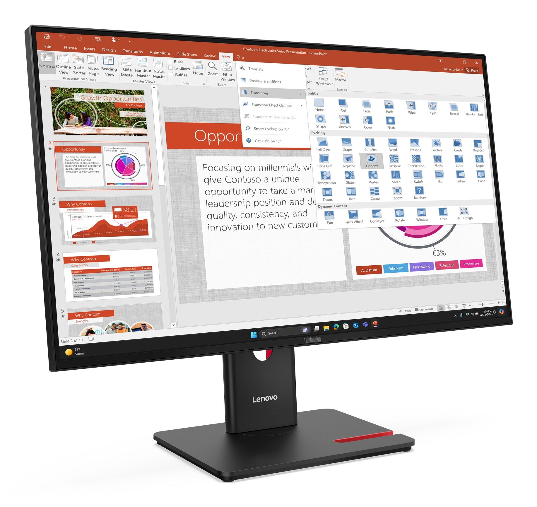 "Lenovo ThinkVision T27-40 écran plat de PC 68,6 cm (27"") 1920 x 1080 pixels Full HD LED Noir"