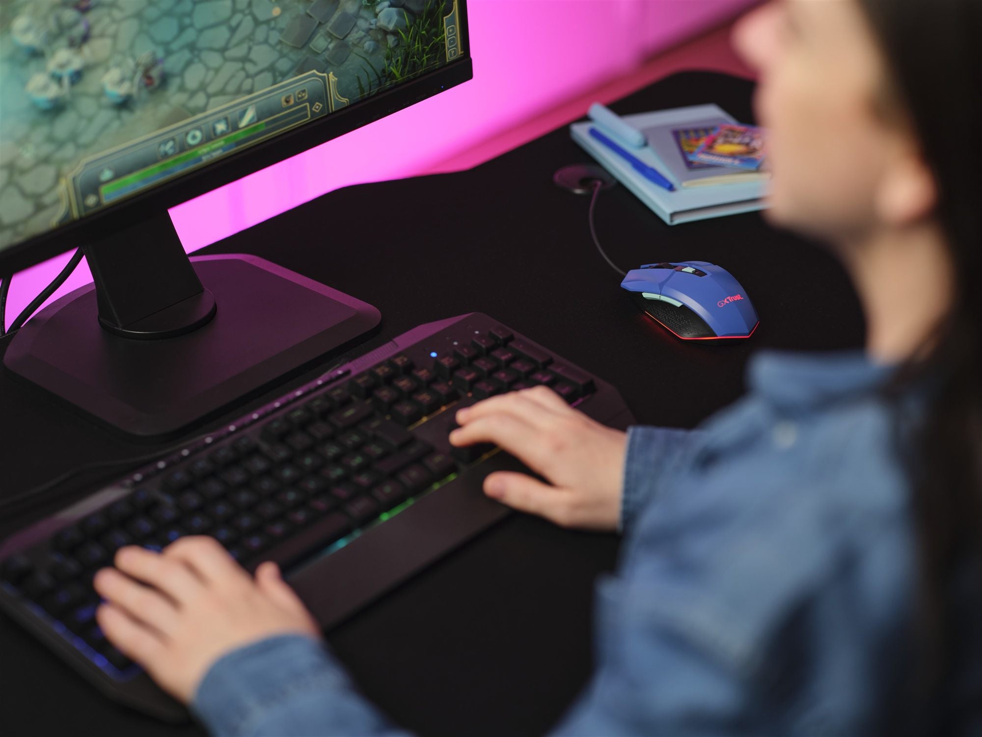 TRUST Souris gaming filaire FELOX rétroéclairée - Bleue