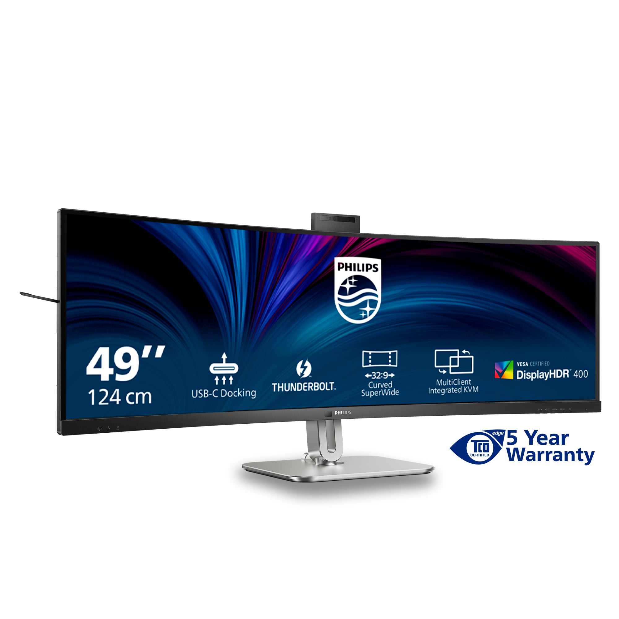 PHILIPS 49B2U6903CH/00 48.8p 5120x1440 VA Curved H/A 170mm SUPERWIDE USB-C 75Hz DP 2xHDMI USB HUB SPEAKERS webcam