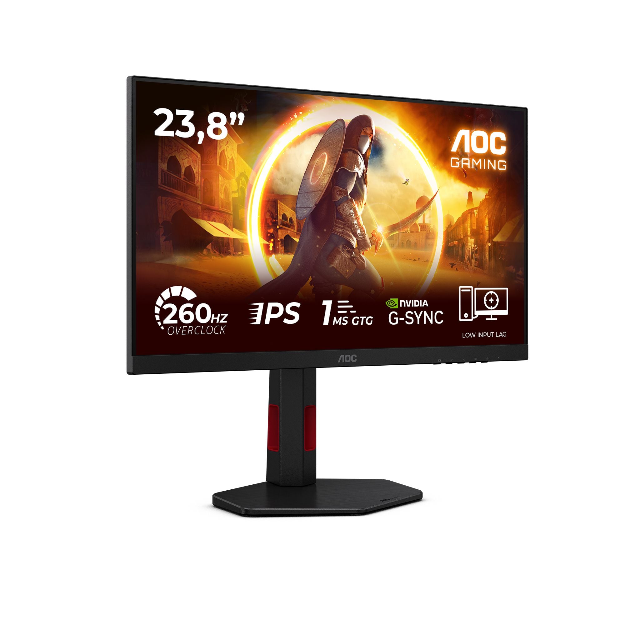 AOC 24G4ZR Gaming 23.8p 16:9 Fast IPS 260Hz 1920x1080 HAS 130mm 2xHDMI 2.0 DP 1.4