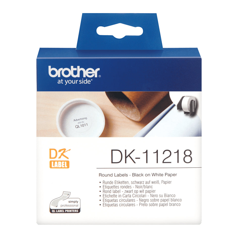 BROTHER P-TOUCH DK-11218 die-cut round label 24x24mm 1000 labels