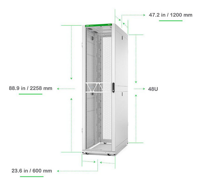 APC NetShelter SX Gen 2 Rack cabinet 2258H x 600W x 1200D mm with Sides floor-standing white 48U 19 TAA Compliant