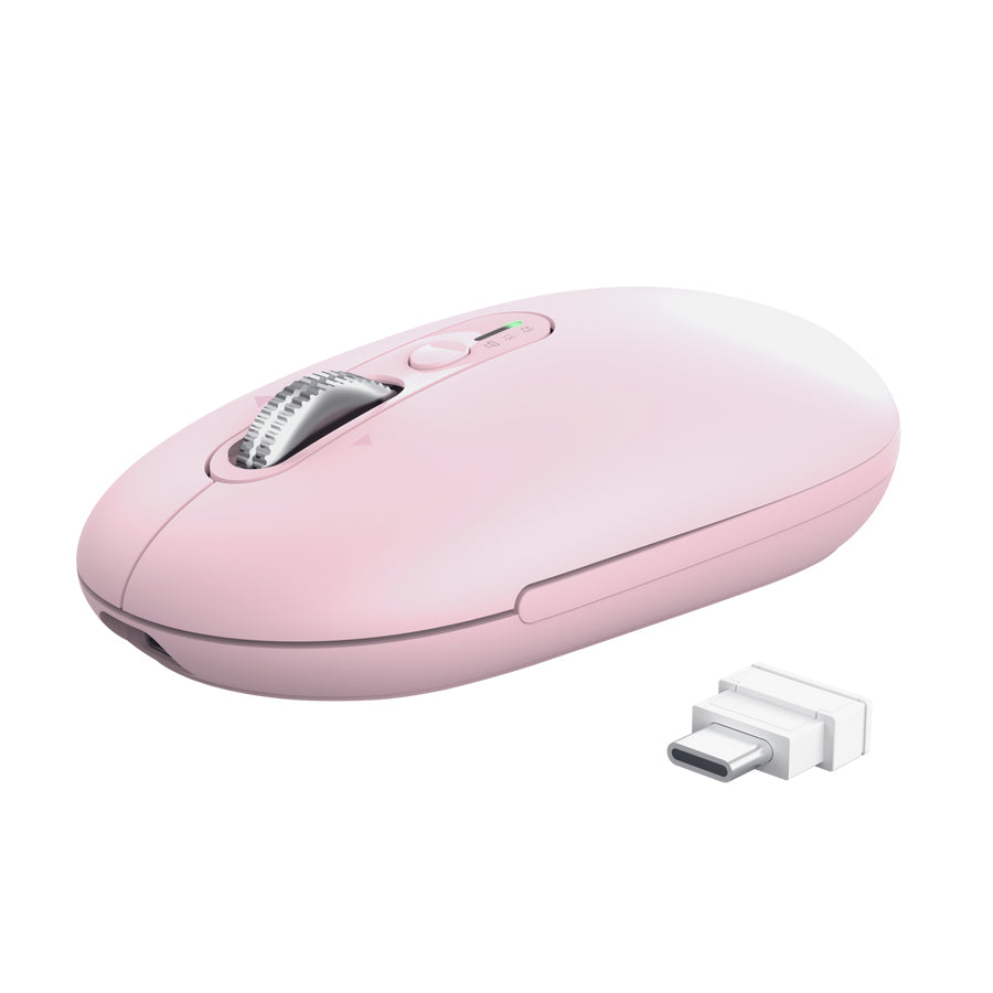 TRUST Souris sans fil SERON hyperscroll multi-connexion rechargeable rose