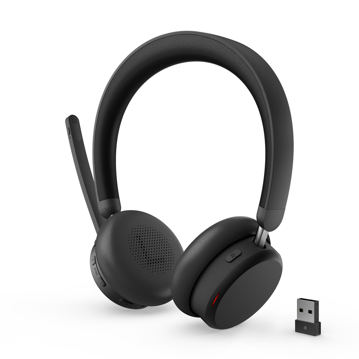 LENOVO 6550 Headset on-ear Bluetooth wireless active noise cancelling USB-C black Certified for Microsoft Teams
