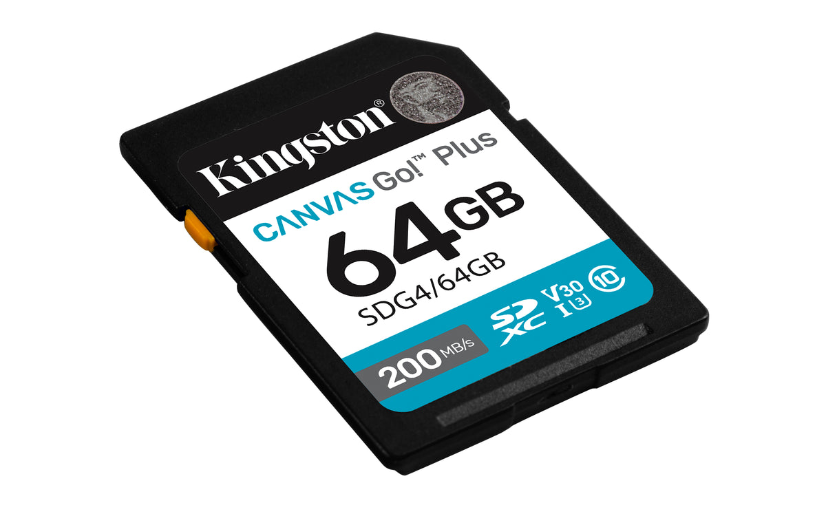 KINGSTON 64Go SDXC Canvas Go Plus Gen4 200Mo/s C10 UHS-I U3 V30