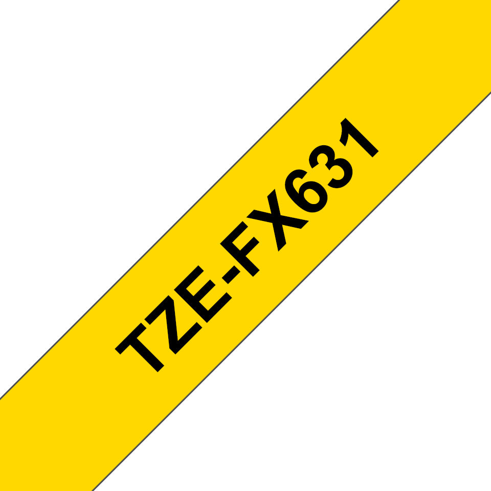 BROTHER P-TOUCH TZE-FX631 noir sur jaune  12mm