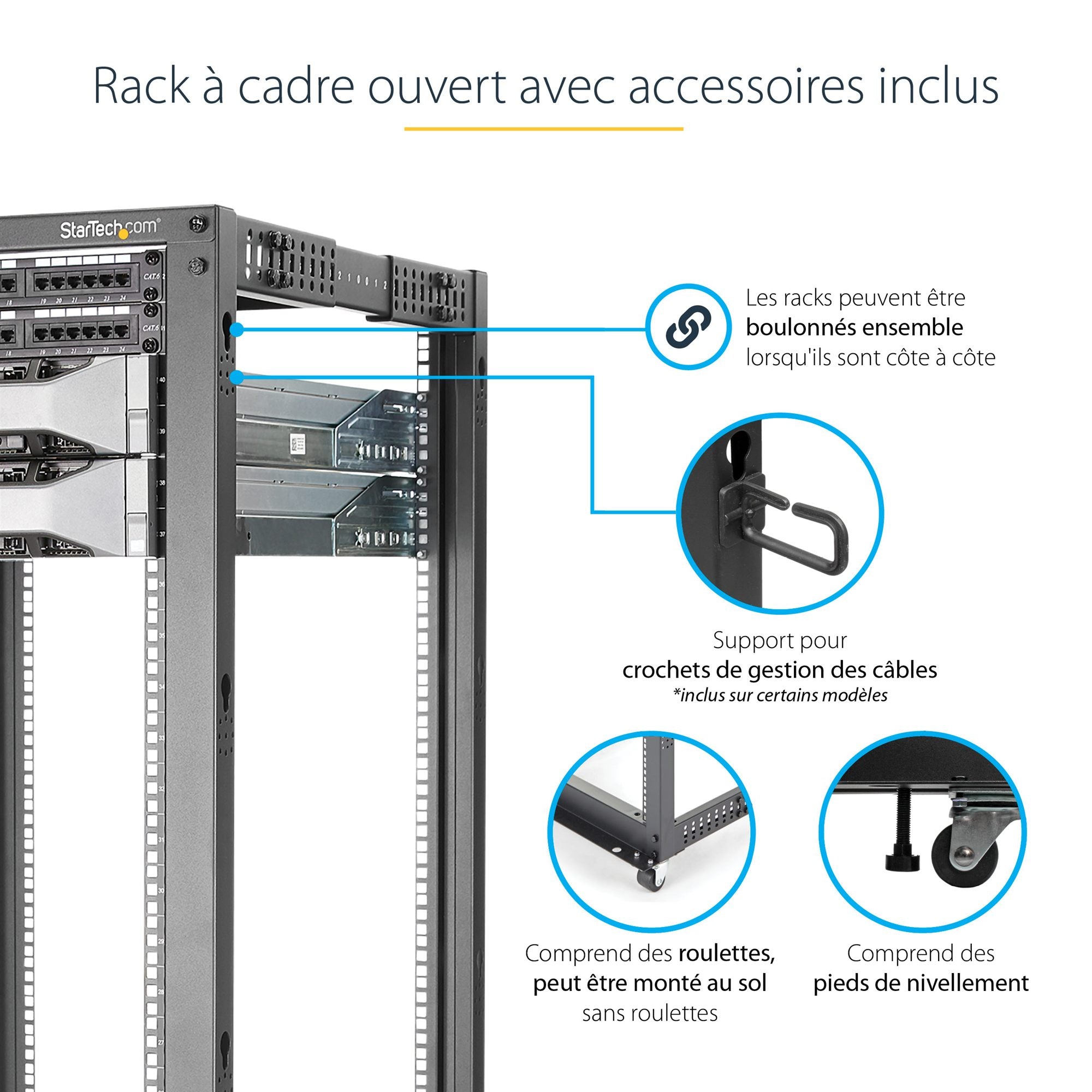 25U Adjustable Depth 4 Post Server Rack