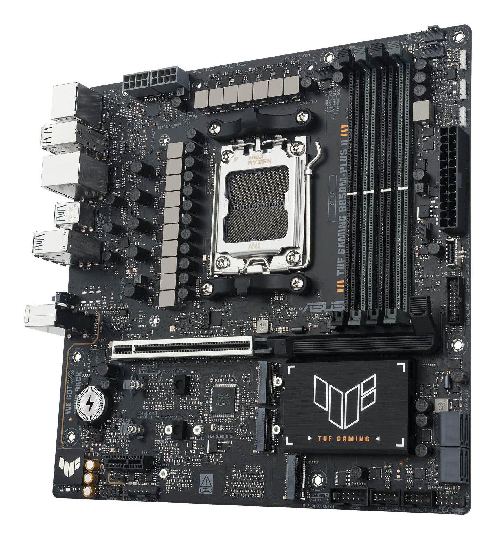 ASUS AMD TUF GAMING B850M-PLUS II Micro-ATX motherboard DDR5 PCIe 5.0 3xM.2 1xHDMI 1xDisplayPort