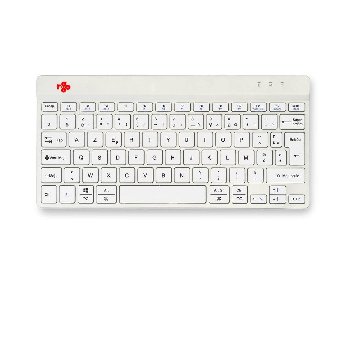 R-GO TOOLS Clavier Ergo Compact Break, Bluetooth blanc/arg