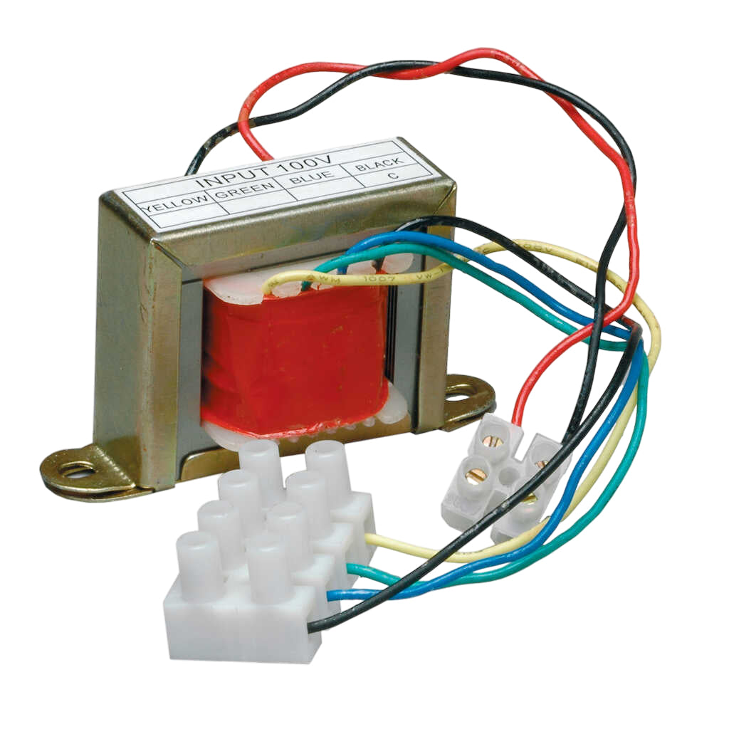 Biamp 8 ohms to 100 volt transformer with different power taps: 20 - 10 - 5 - 2.5 Watts