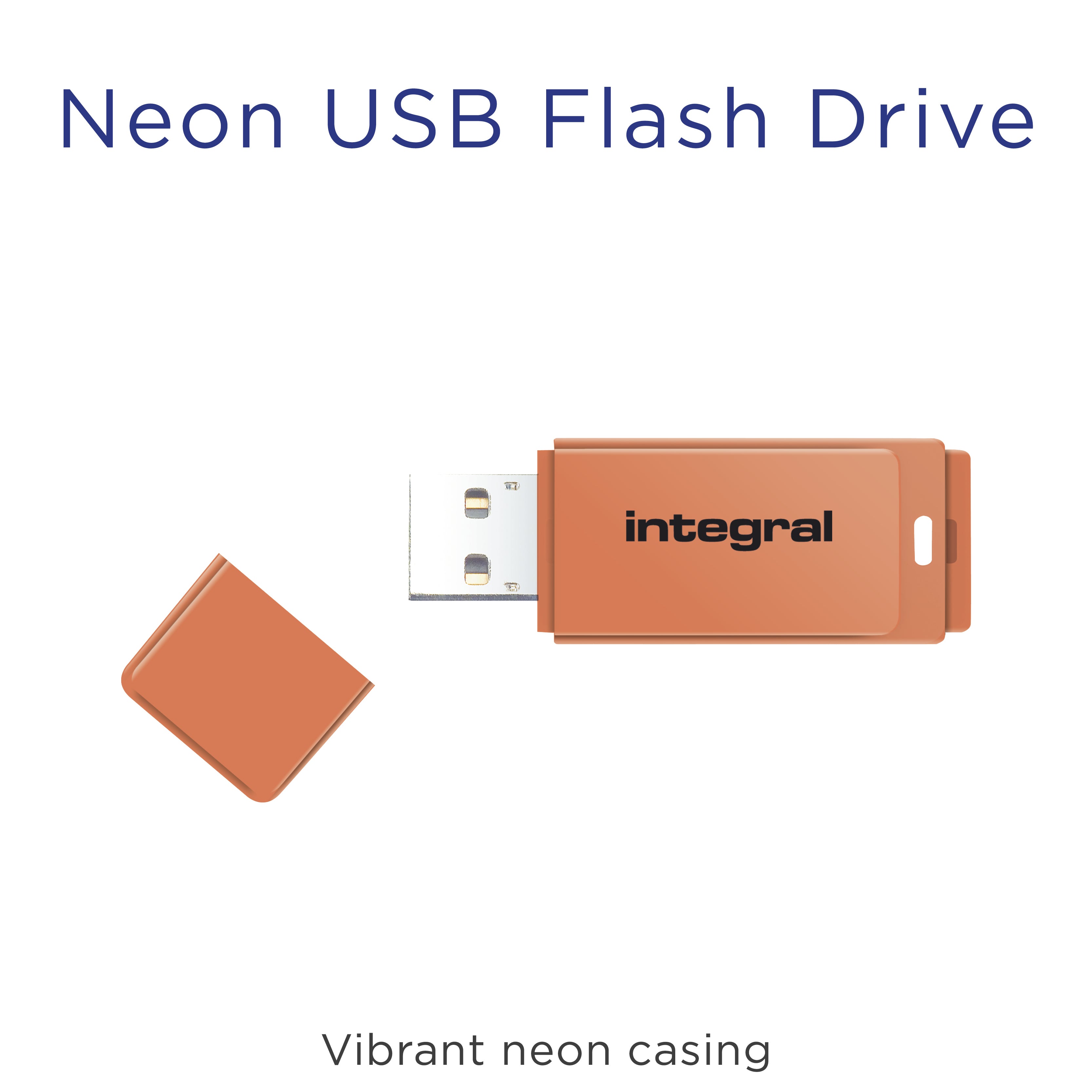 64GB USB2.0 DRIVE NEON ORANGE
