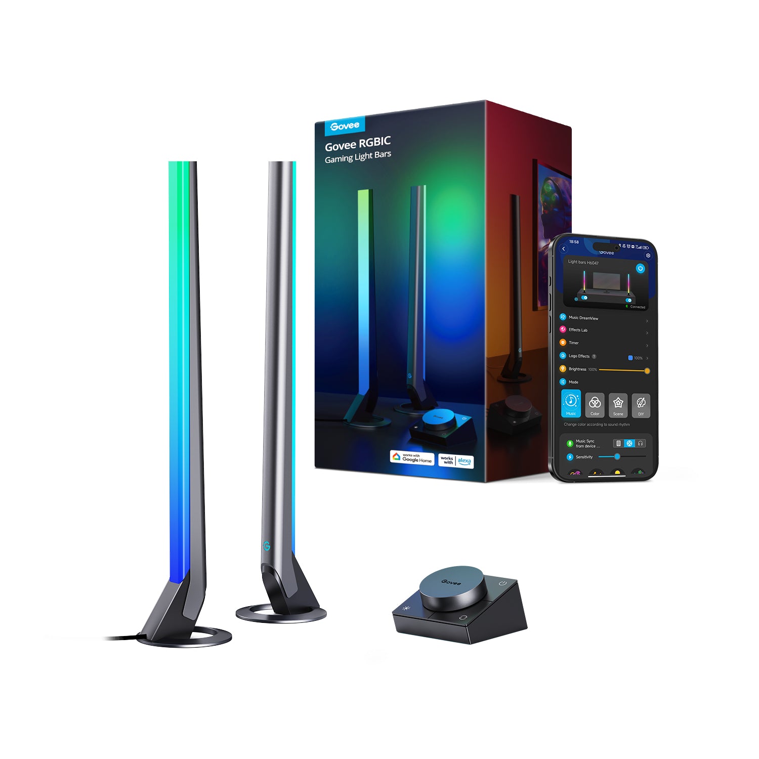 Govee H6047 Gaming Light Bars | lumieres LED | RGBIC, Wi-Fi, Alexa, Google Assistant