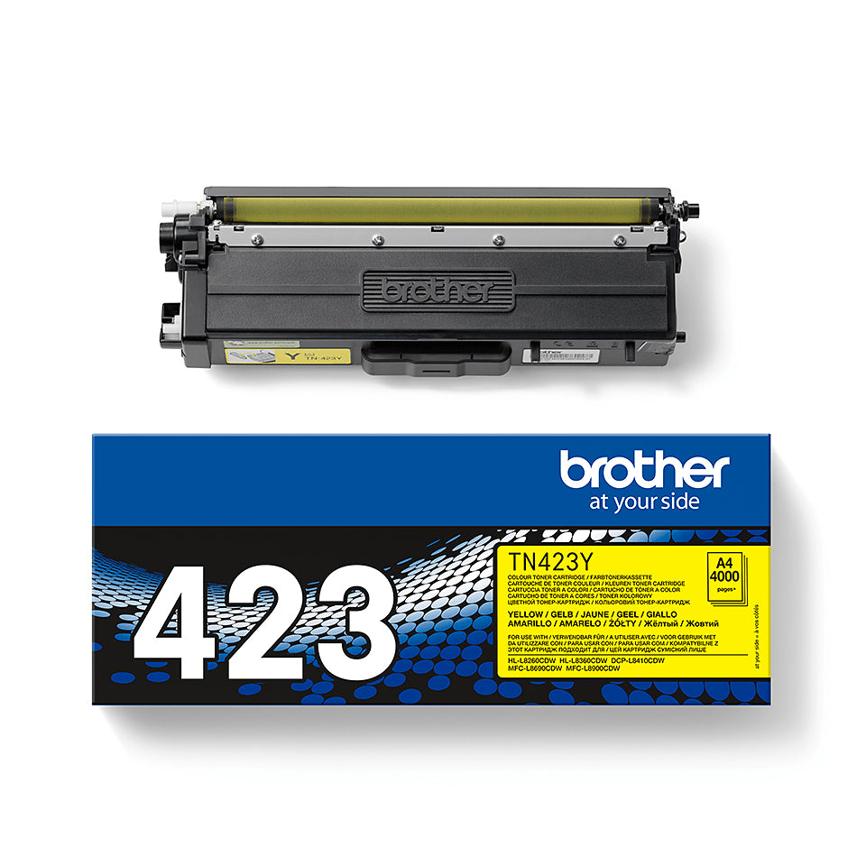 BROTHER TN423Y Toner Cartouche Jaune Grande Capacité 4.000 pages pour Brother HL-L8260CDW, L8360CDW