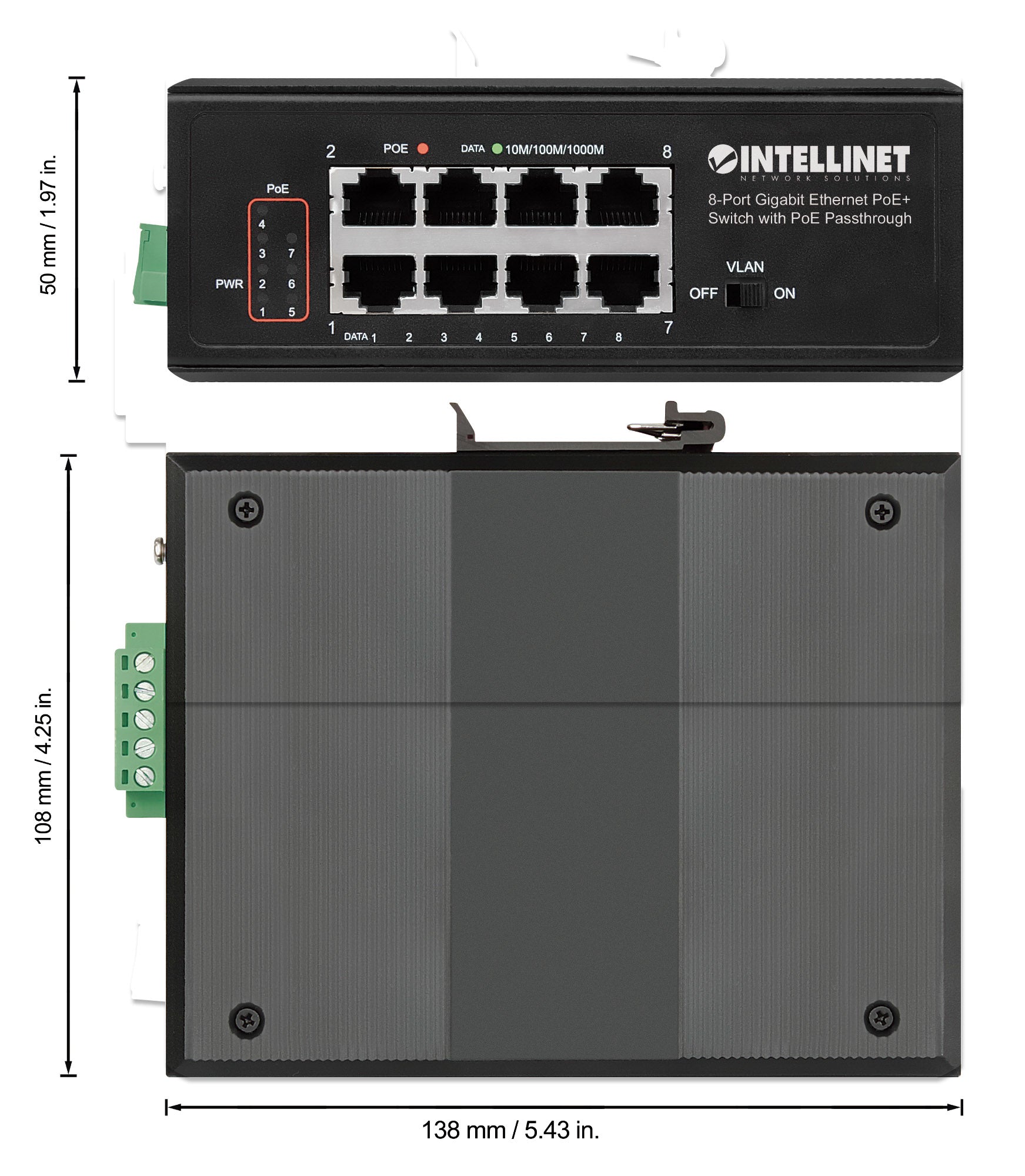 Intellinet 561624 commutateur réseau Gigabit Ethernet (10/100/1000) Connexion Ethernet, supportant l'alimentation via ce port (PoE) Noir