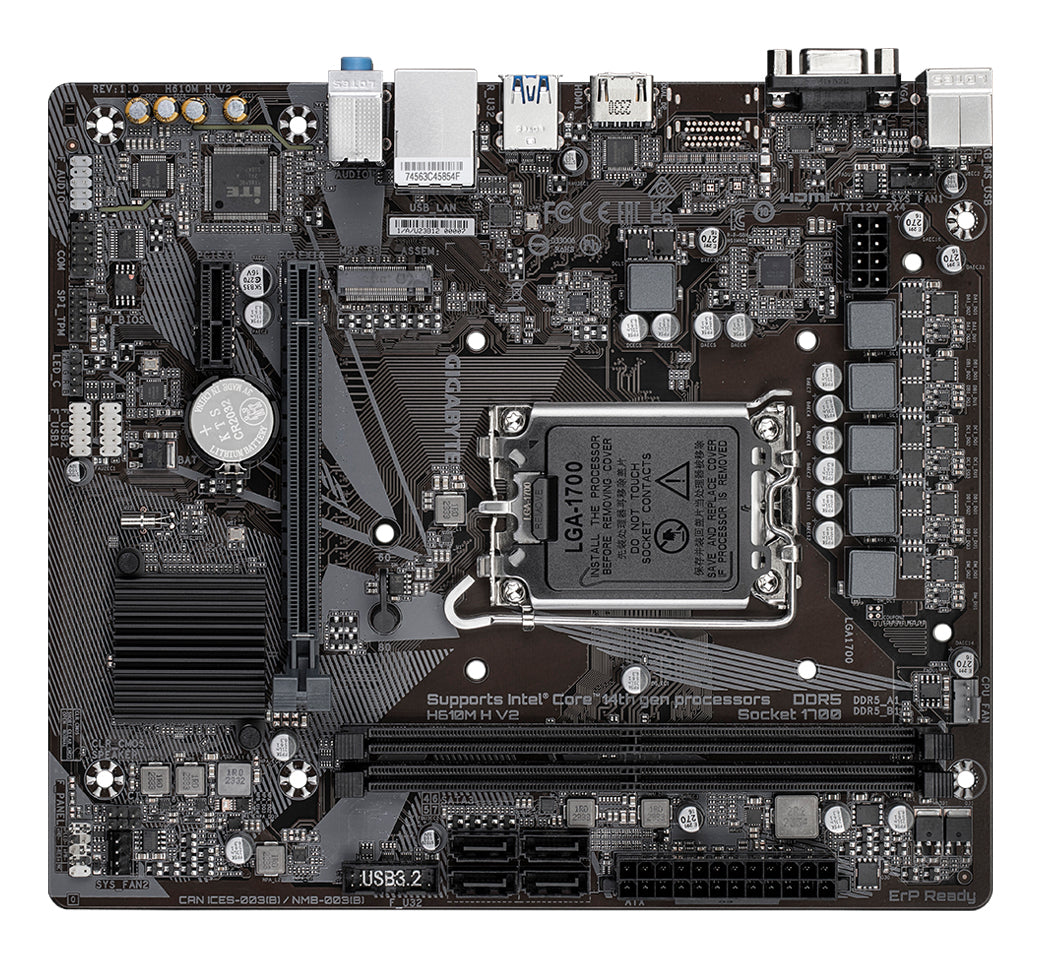 GIGABYTE H610M H V2 carte mere Intel H610 Express LGA 1700 micro ATX