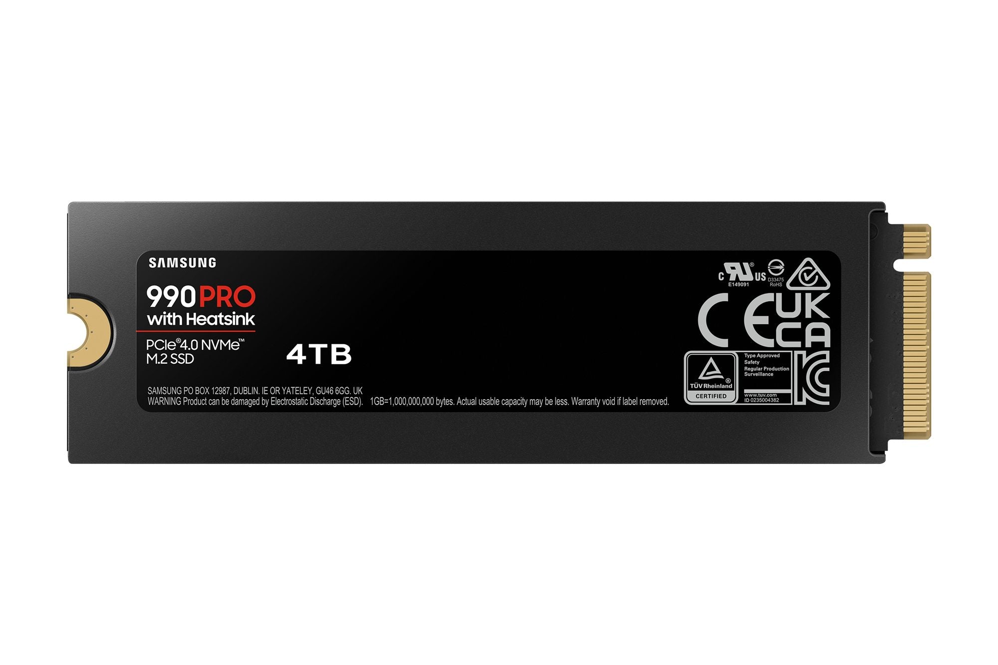 Samsung MZ-V9P4T0GW 4 To 990 Pro M2 SSD 7450 Mo/s Lecture 6900 Mo/s Écriture