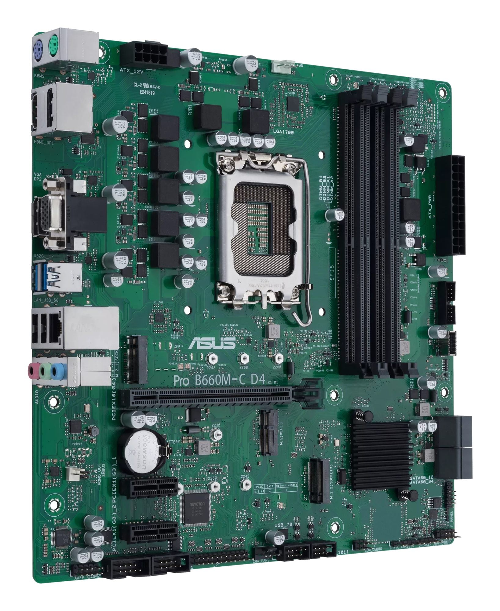 ASUS PRO B660M-C D4-CSM LGA1700 4xDIMM DDR4 TPM 4xSATA 2xM.2 1xHDMI 1xVGA 2xDP MB