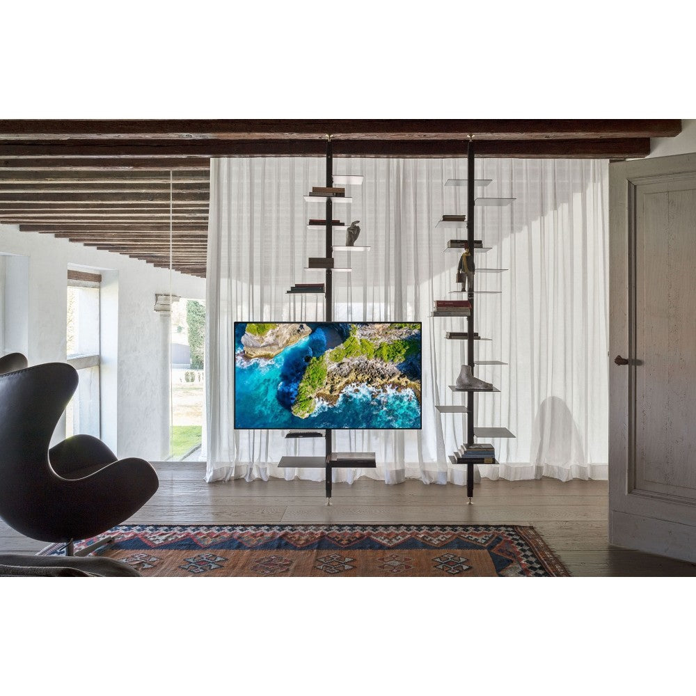 "Support de montage sur poteau TV Techly ICA-LCD 100BK 13-30"" pour installation de moniteur rotatif sur tuyau"