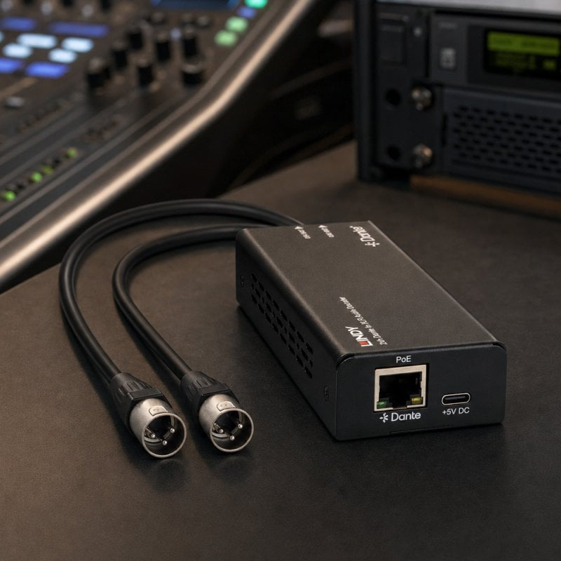 LINDY Décodeur audio 2 canaux Dante vers XLR