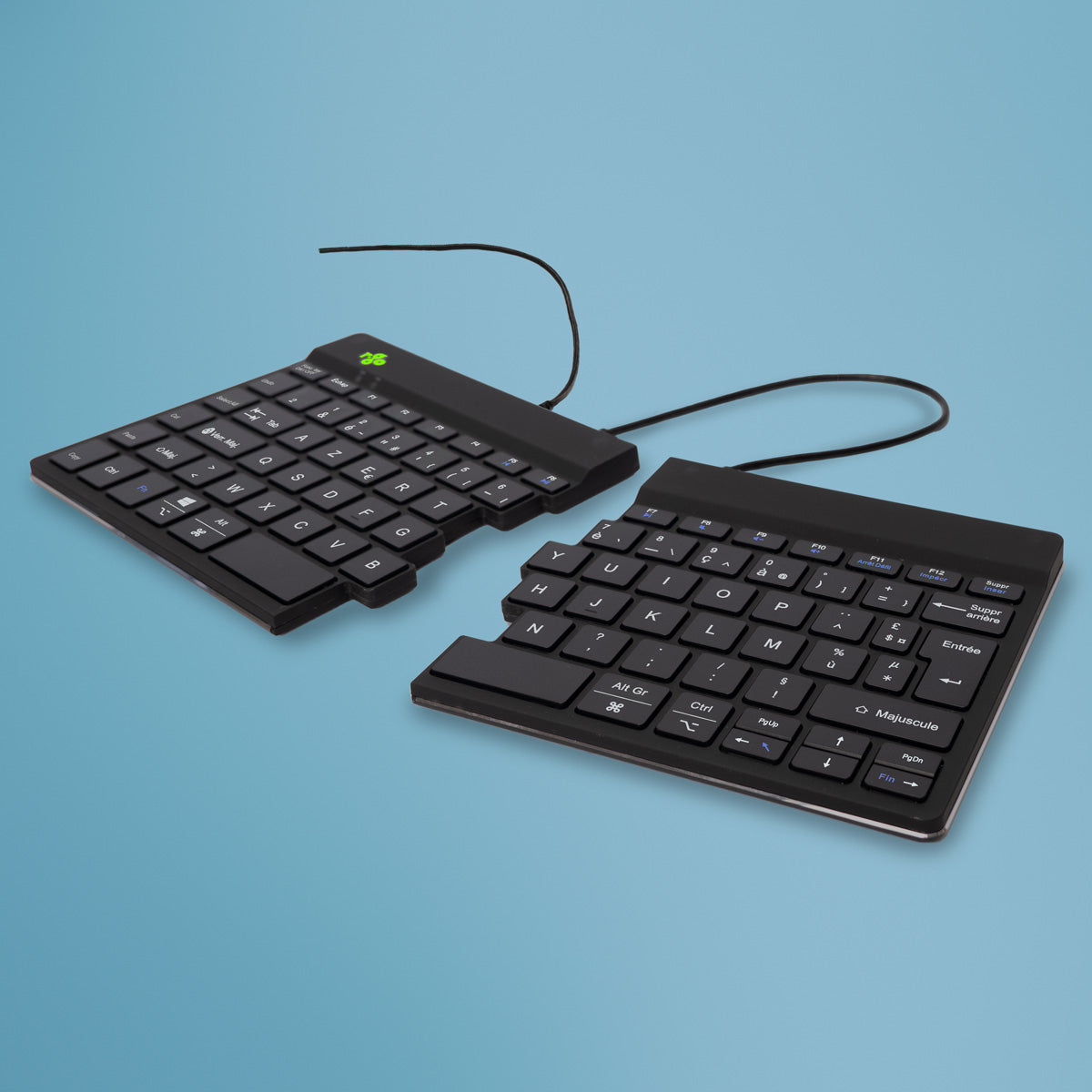 R-GO TOOLS Clavier ergo Split Break v2, divisé, filaire noir