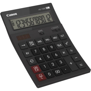 CANON AS-1200 mini table calculator 12 digits solar panel battery WCF (P)