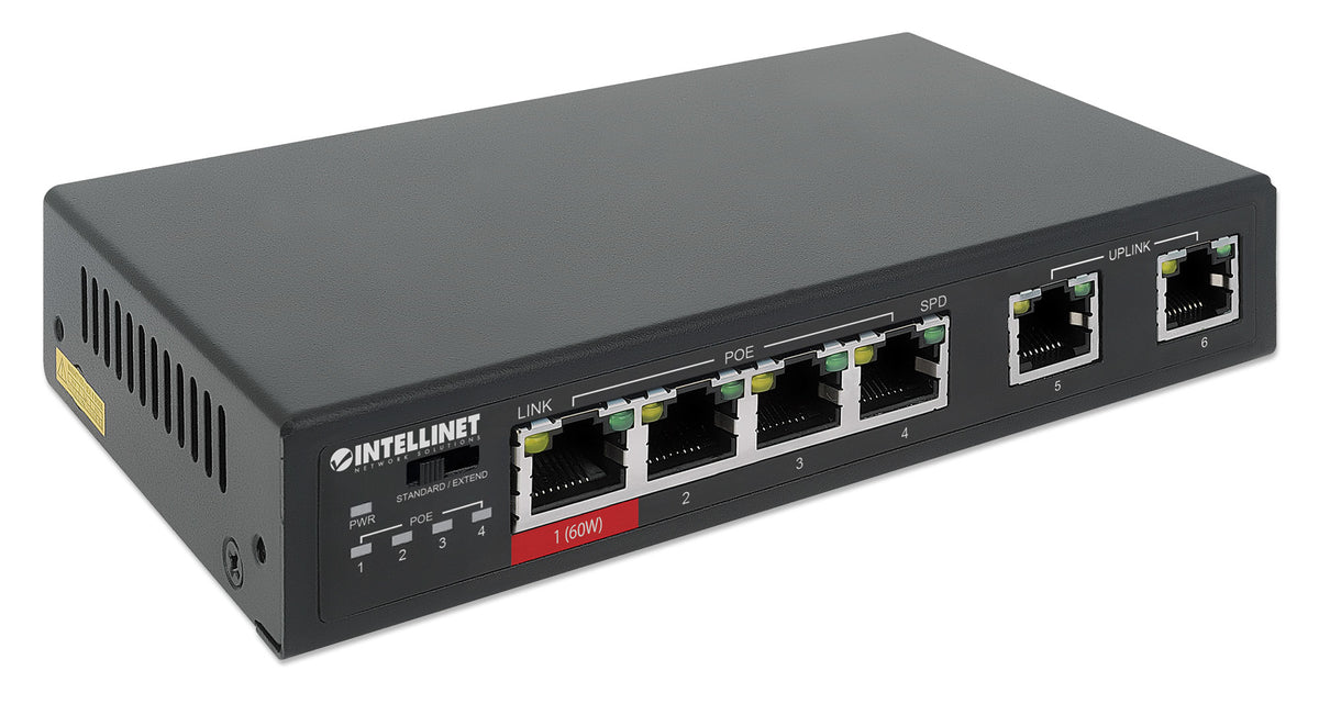 Intellinet 561686 commutateur réseau Fast Ethernet (10/100) Connexion Ethernet, supportant l'alimentation via ce port (PoE) Noir