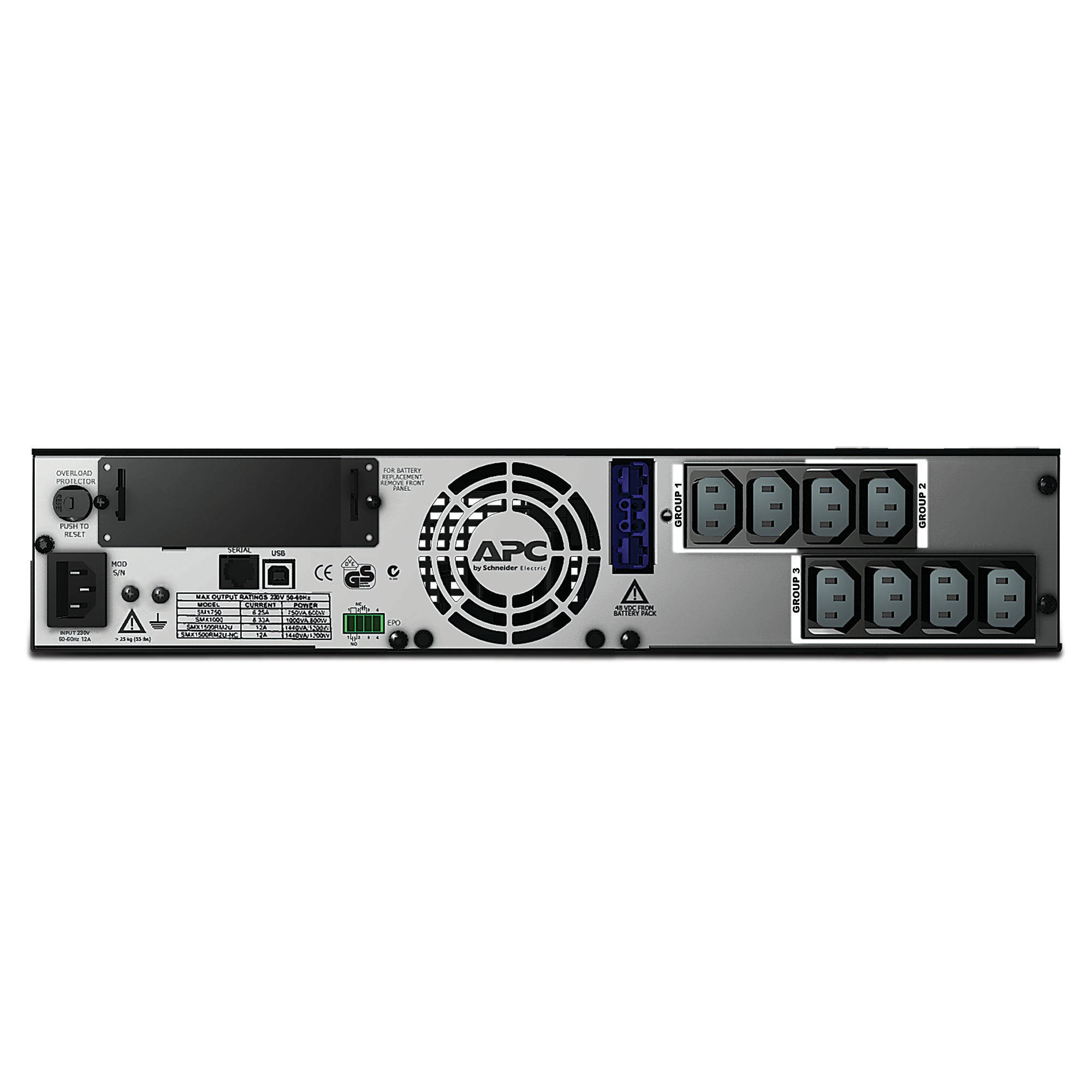 APC Smart-UPS X 1500 Rack/Tower LCD UPS rack-mountable AC 230V 1200Watt 1500VA RS-232 USB output connectors 8 2U Black