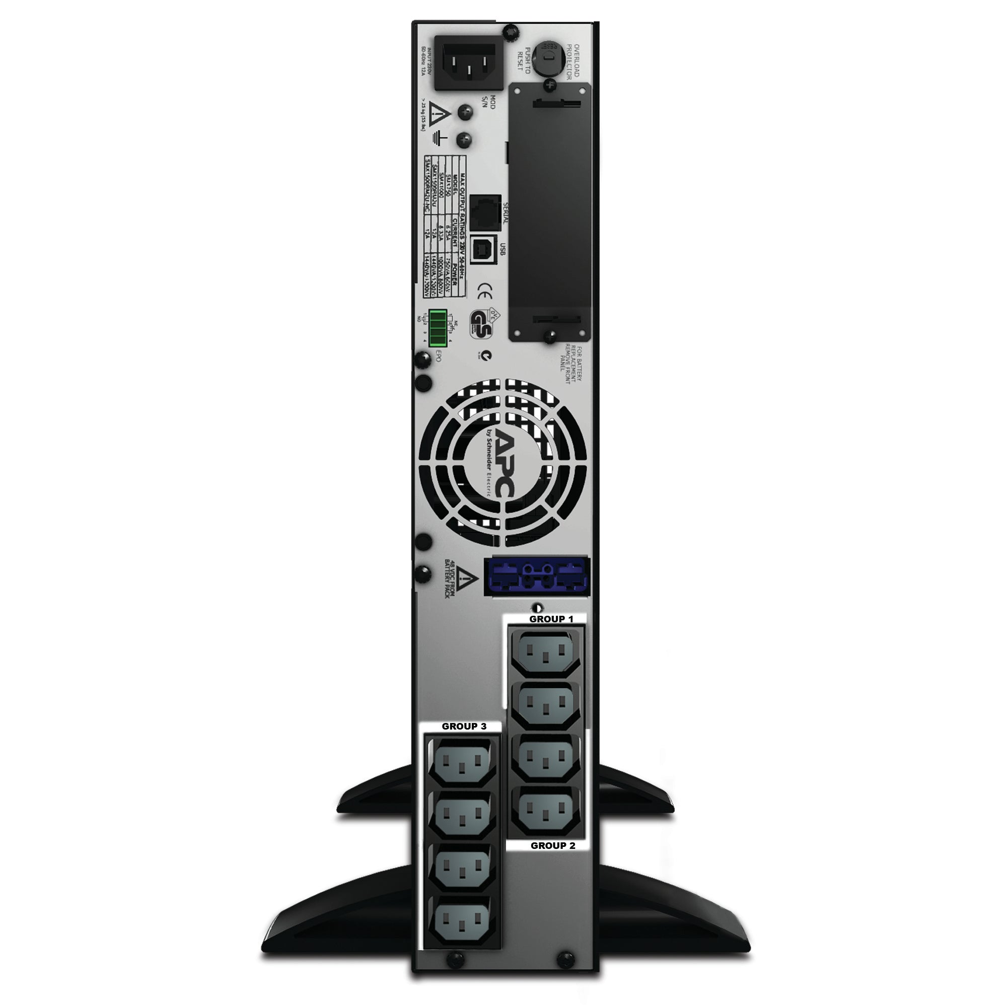APC Smart-UPS X 1500 Rack/Tower LCD UPS rack-mountable AC 230V 1200Watt 1500VA RS-232 USB output connectors 8 2U Black