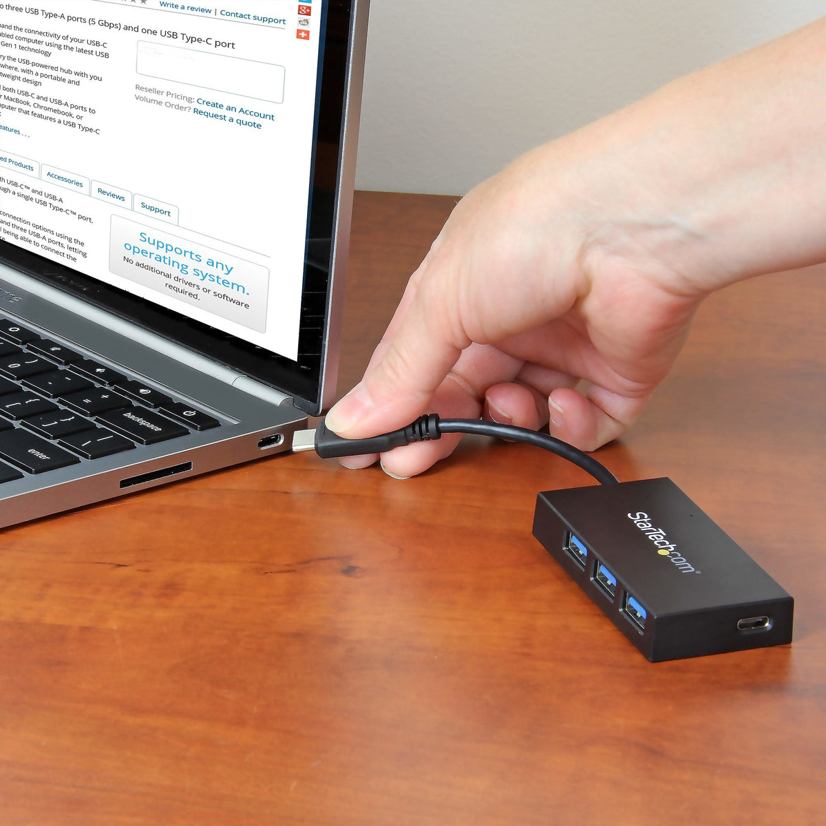 4 Port USB C Hub - C to C+A - USB 3.0