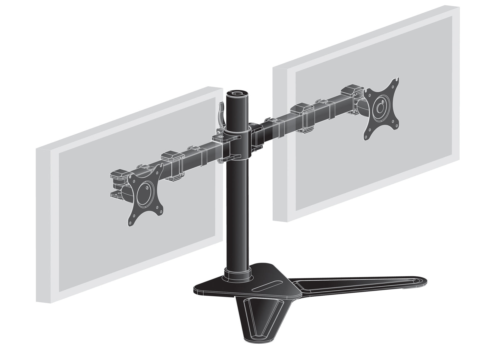 DS1002D-B1 Desk Stand 10"~30" VESA 75x75