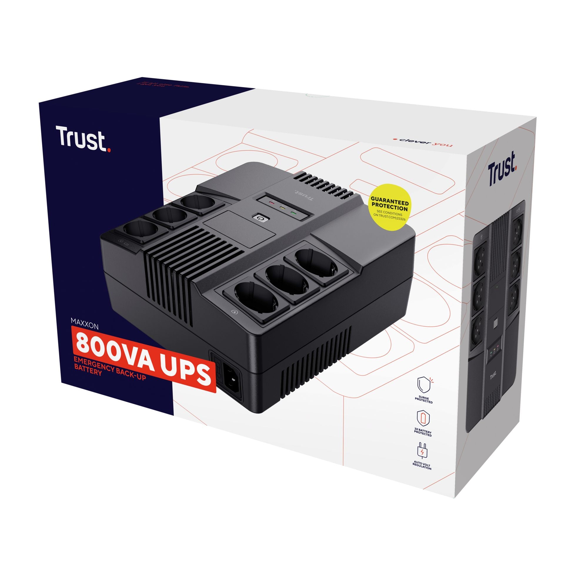 TRUST Onduleur MAXXON 800 VA avec 6 prises
