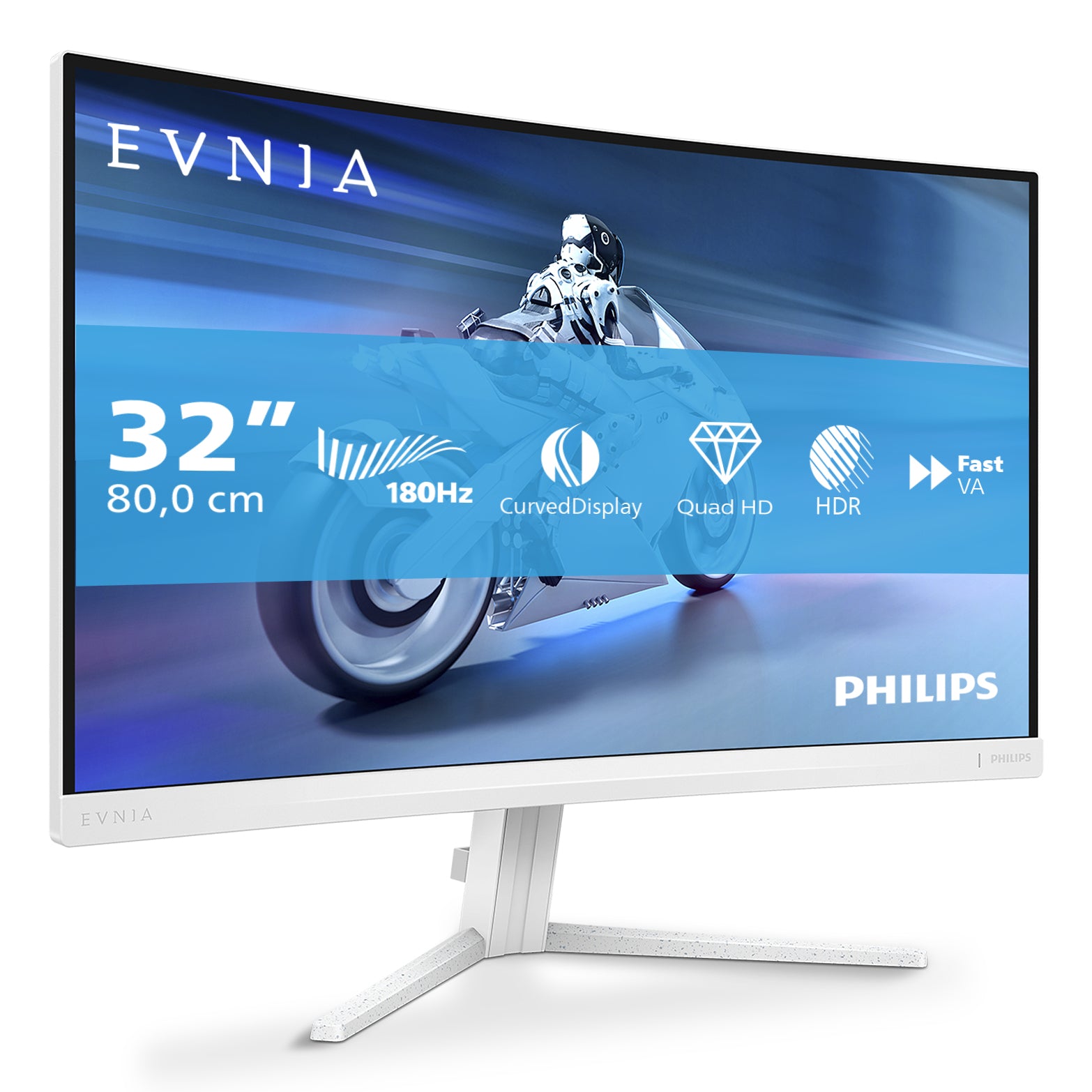 PHILIPS 31.5p 2560x1440 VA Curved 1500R 130mm EVNIA 5000 Ambiglow Curved QHD 2K 180Hz Fast VA 1ms GtG HDR10