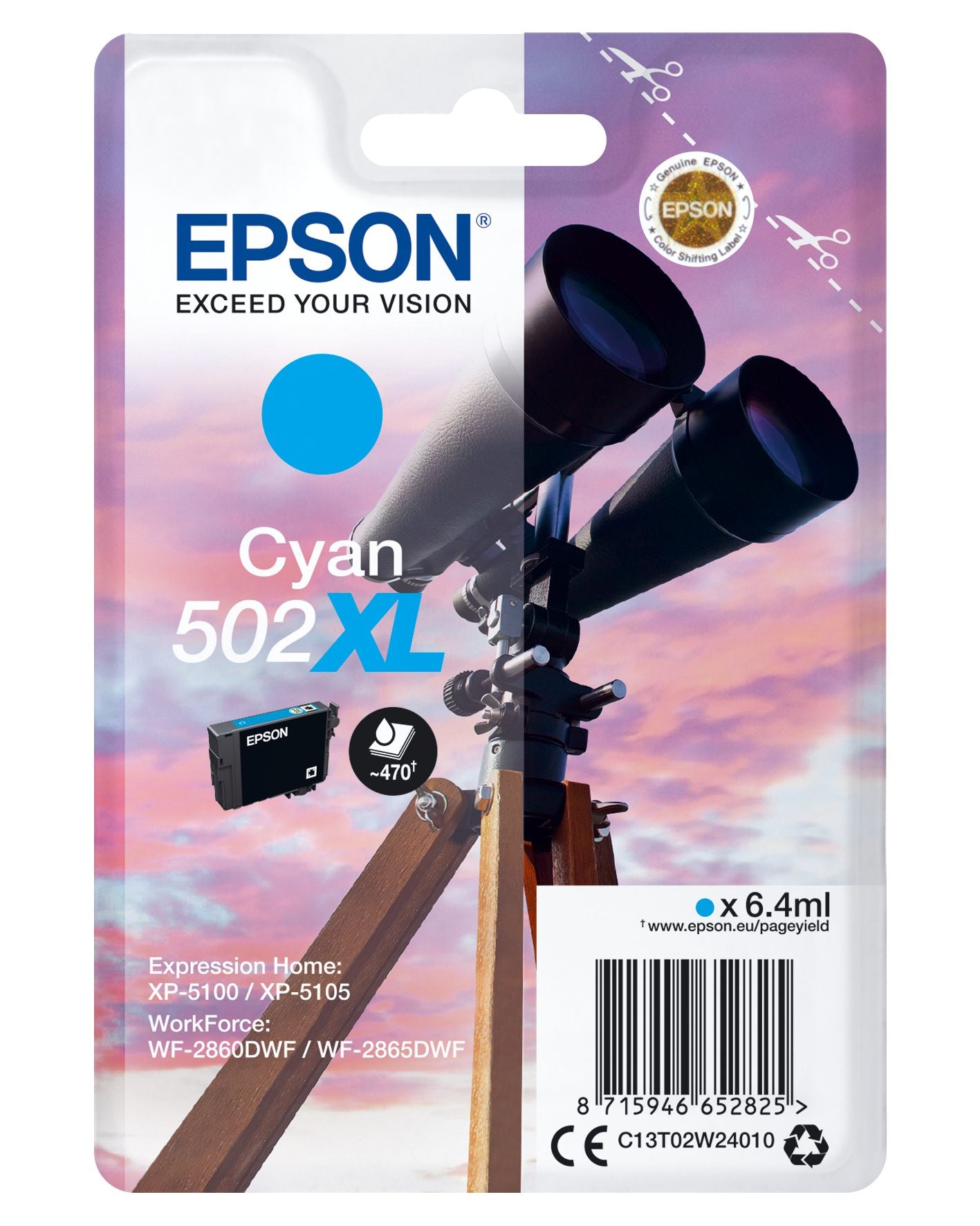EPSON 1LB Singlepack Cyan 502XL Ink