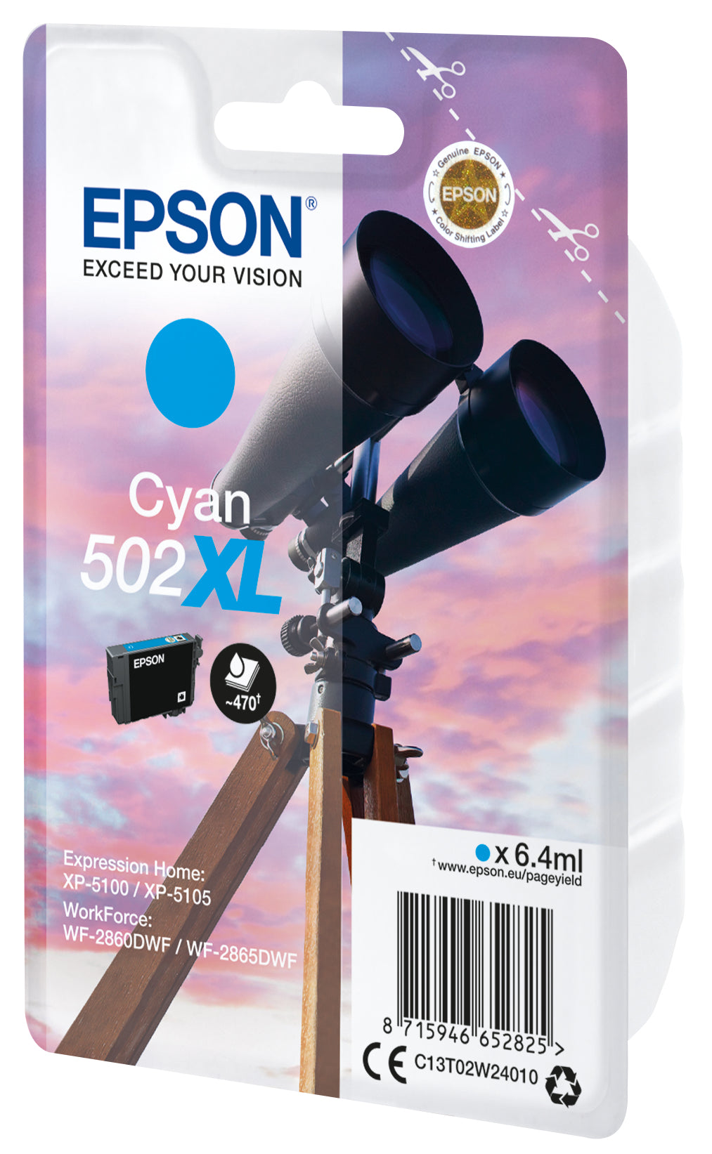 EPSON 1LB Singlepack Cyan 502XL Ink
