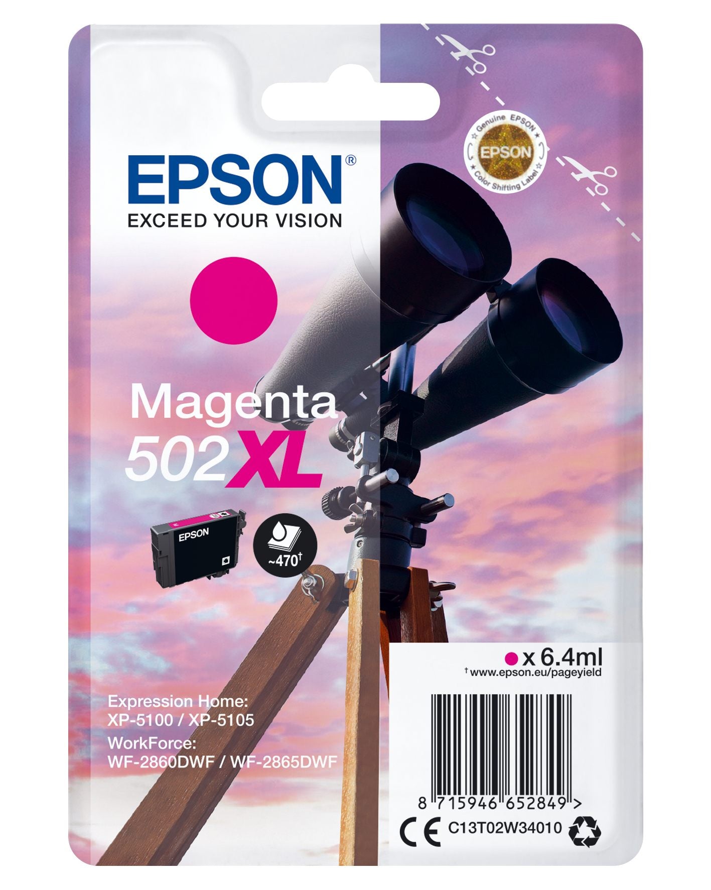EPSON 1LB Singlepack Magenta 502XL Ink
