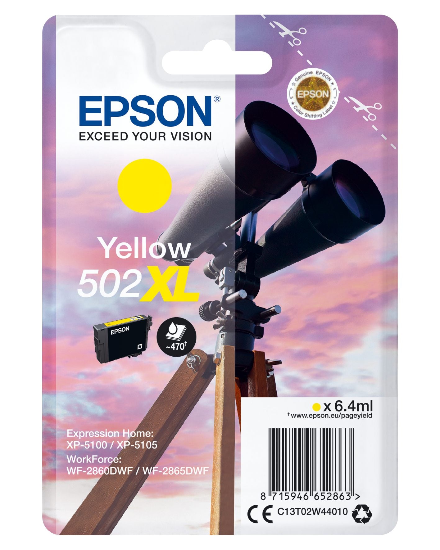 EPSON 1LB Singlepack Yellow 502XL Ink SEC w/s