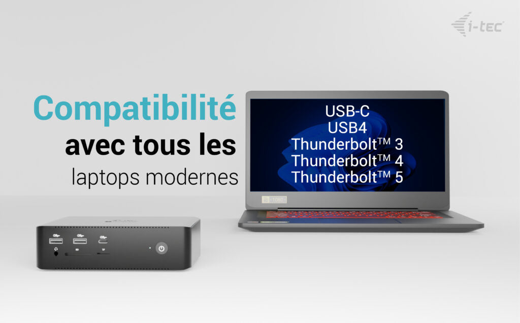 I-TEC Thunderbolt 5 Quattro Display DS 2xTB5 2xHDMI 1x2.5GLAN 1xAudio/Mic 1xUSB-C Gen2 4xUSB-A Gen2 SD+TF Cardreader PD 140W KL