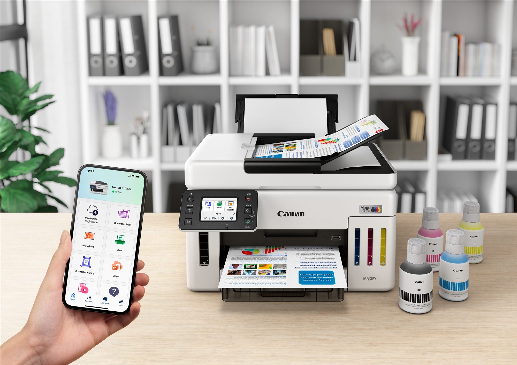 CANON MAXIFY GX6150 MegaTank MFP colour inkjet CISS Legal 216x356mm A4 24ipm Print 350sheets USB Wi-Fi LAN