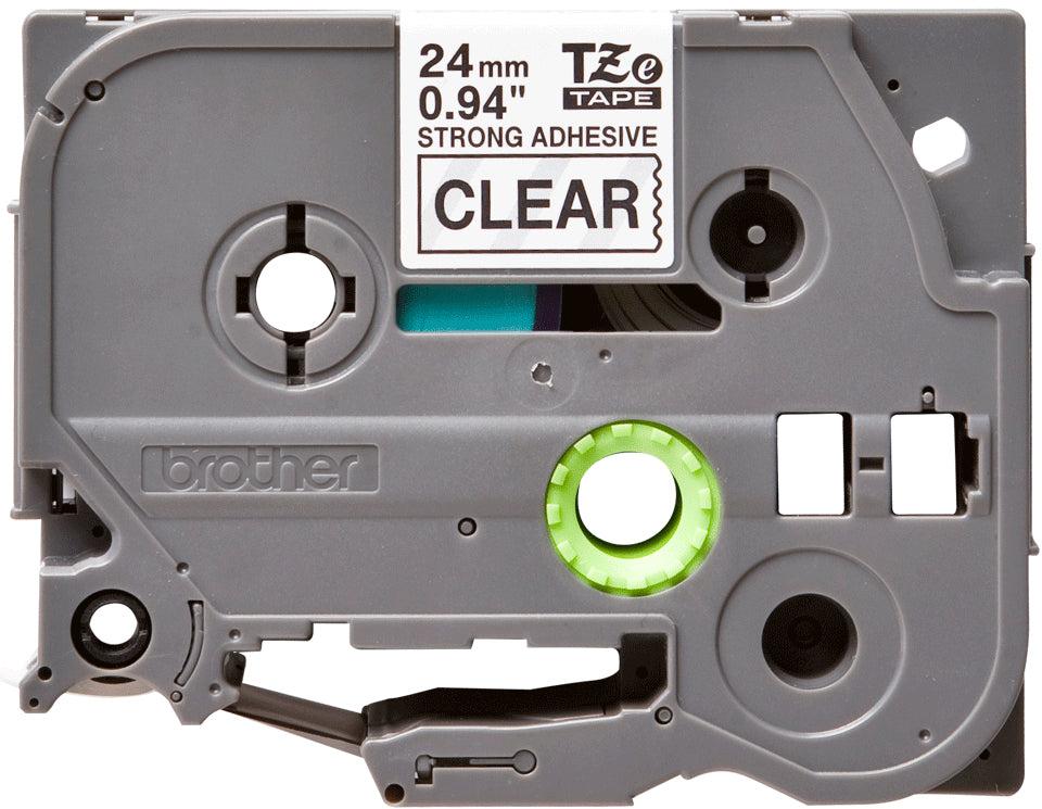 BROTHER P-TOUCH TZE-S151 noir sur clear 24mm extra gluey
