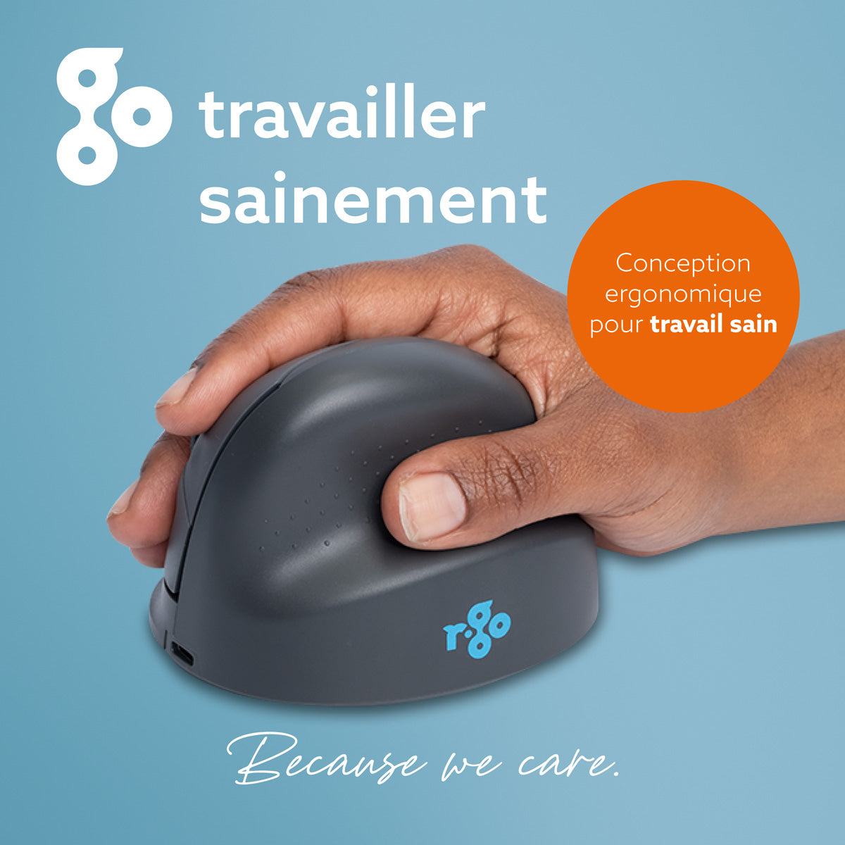 R-GO TOOLS Souris HE Basic, droiter, Bluetooth, M grise