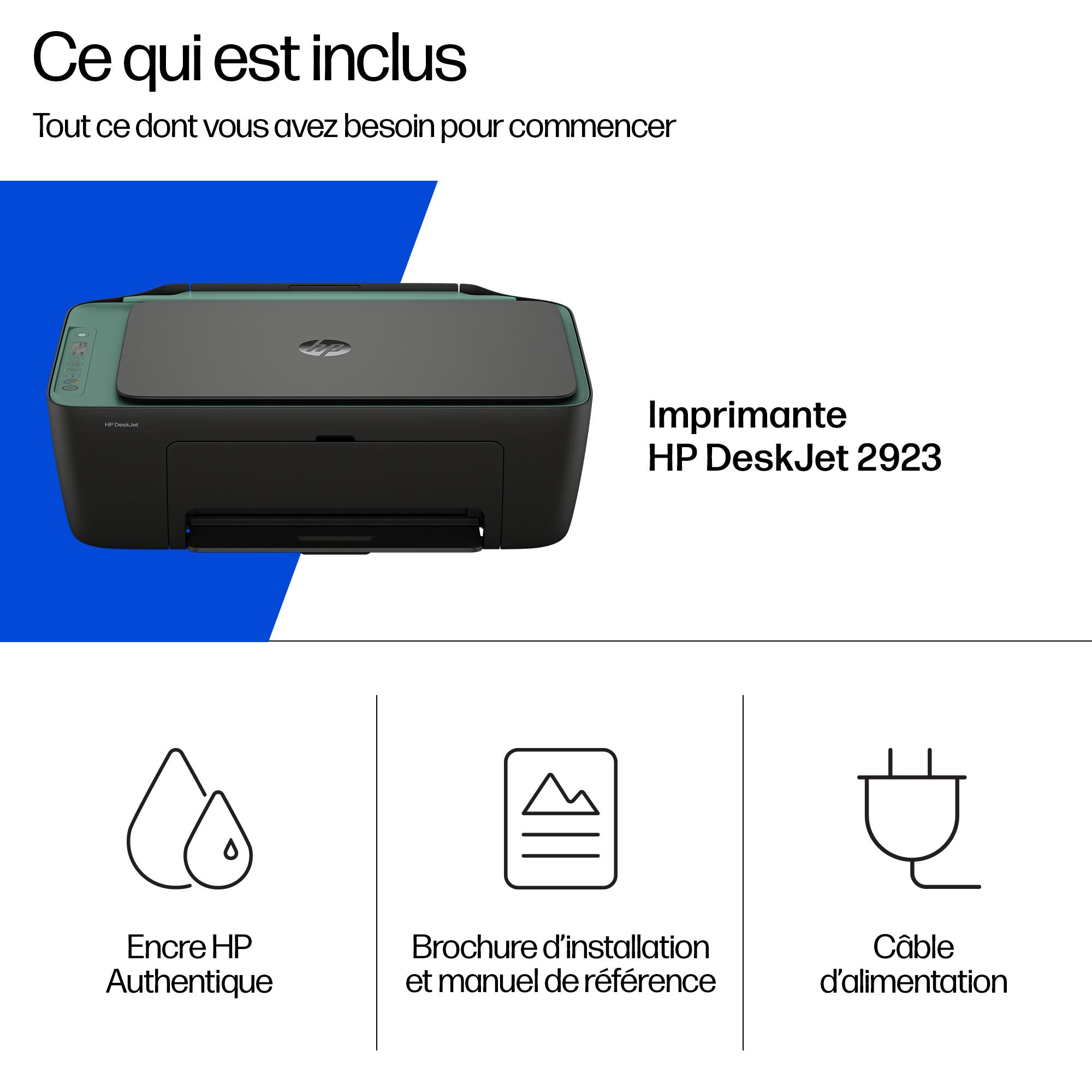 HP DeskJet 2923 All-In-One MFP thermal inkjet Black 7.5â€¯ppm Color 5.5â€¯ppm USB Wi-Fi Bluetooth Imprimante multifonction WIFI