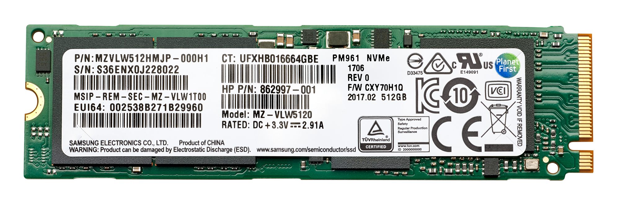 HP SSD 512Go PCIe NVME TLC