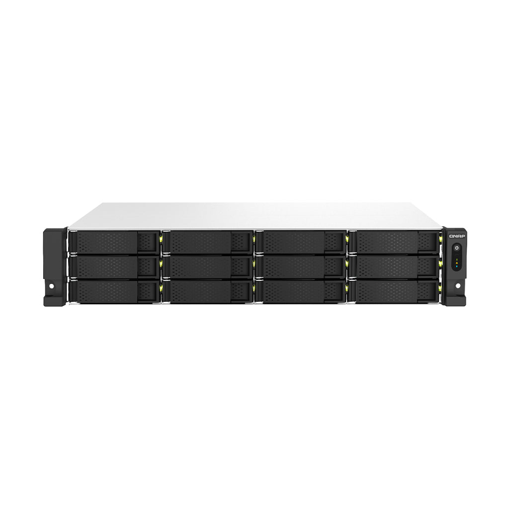 QNAP TS-1264U-RP-8G 2U 12-Bay rackmount NAS Intel Celeron N5095 quad-core 8Go onboard not expandable 12x3.5/2.5 SATA 2x300W r PS
