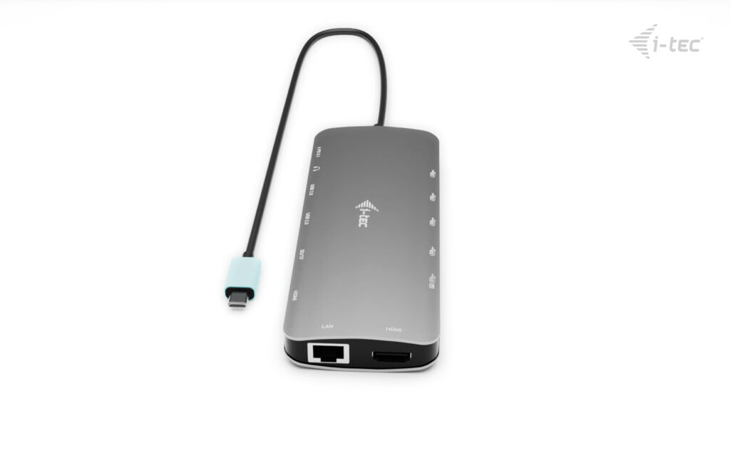 I-TEC USB-C Metal NanoDock 2xHDMI 1xUSB-C Video 1xGLAN 1xAudio/Mic 1xSD/microSD 1xUSB 3.2 3xUSB-C 3.2 Gen2 2xUSB 2.0 PD140W+charger