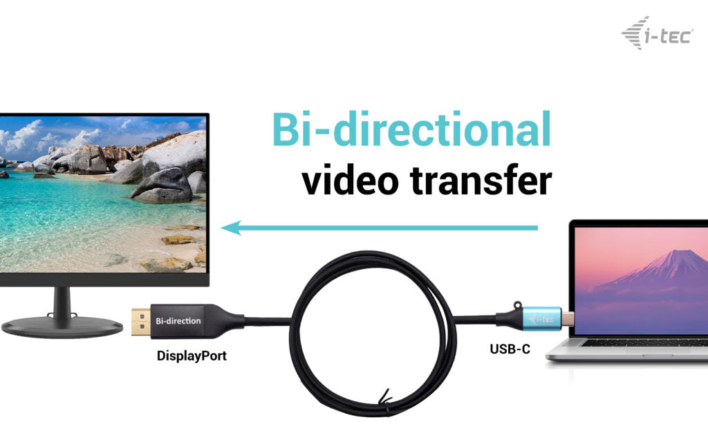 I-TEC USB-C DisplayPort Bi-Directional Cable Adapter 8K/30Hz 150cm compatible with Thunderbolt 3/4