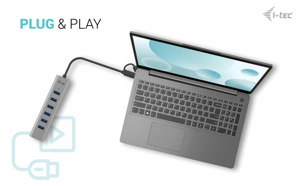 I-TEC USB-C Charging Metal HUB 7 Port without power adapter