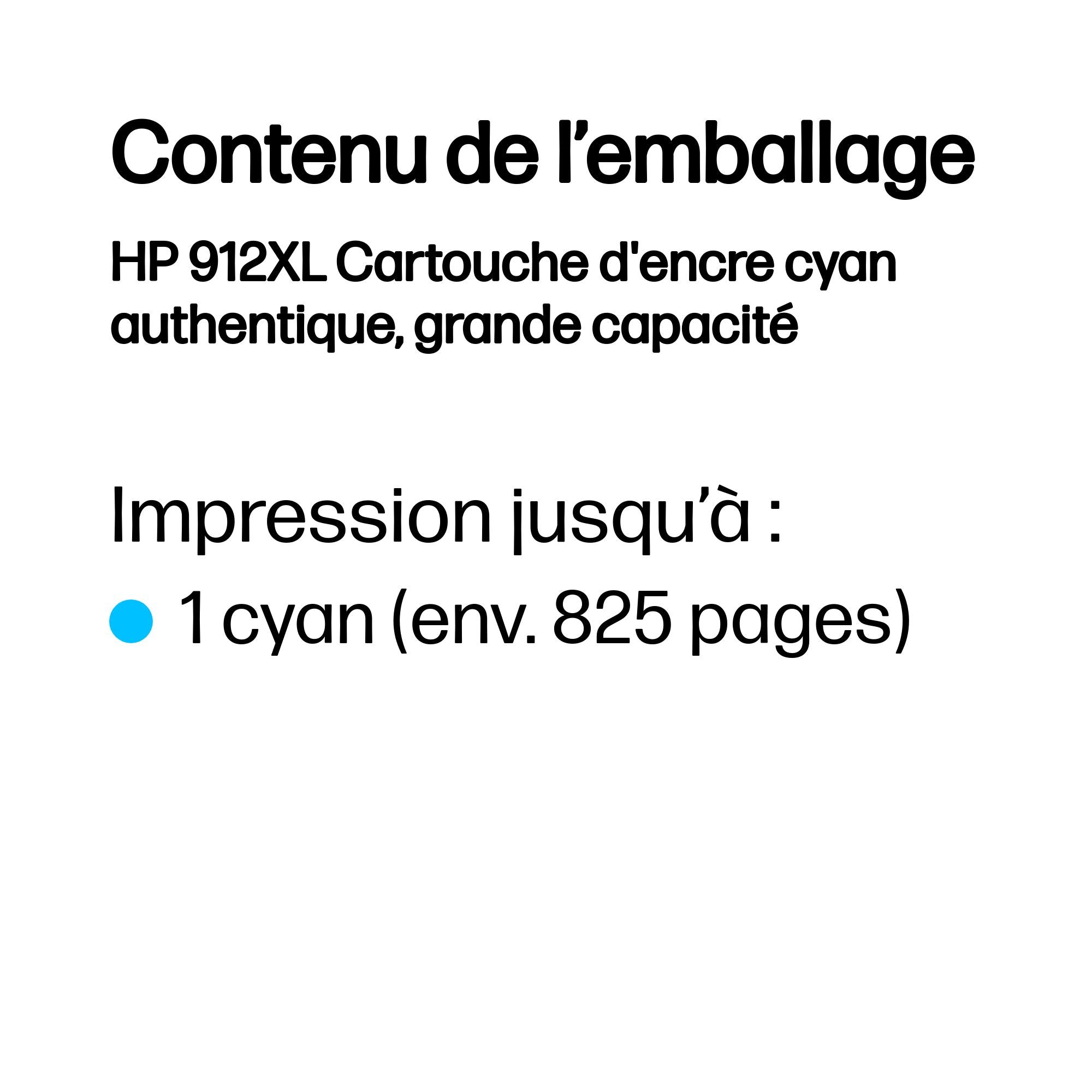 HP 912XL High Yield Cyan Ink