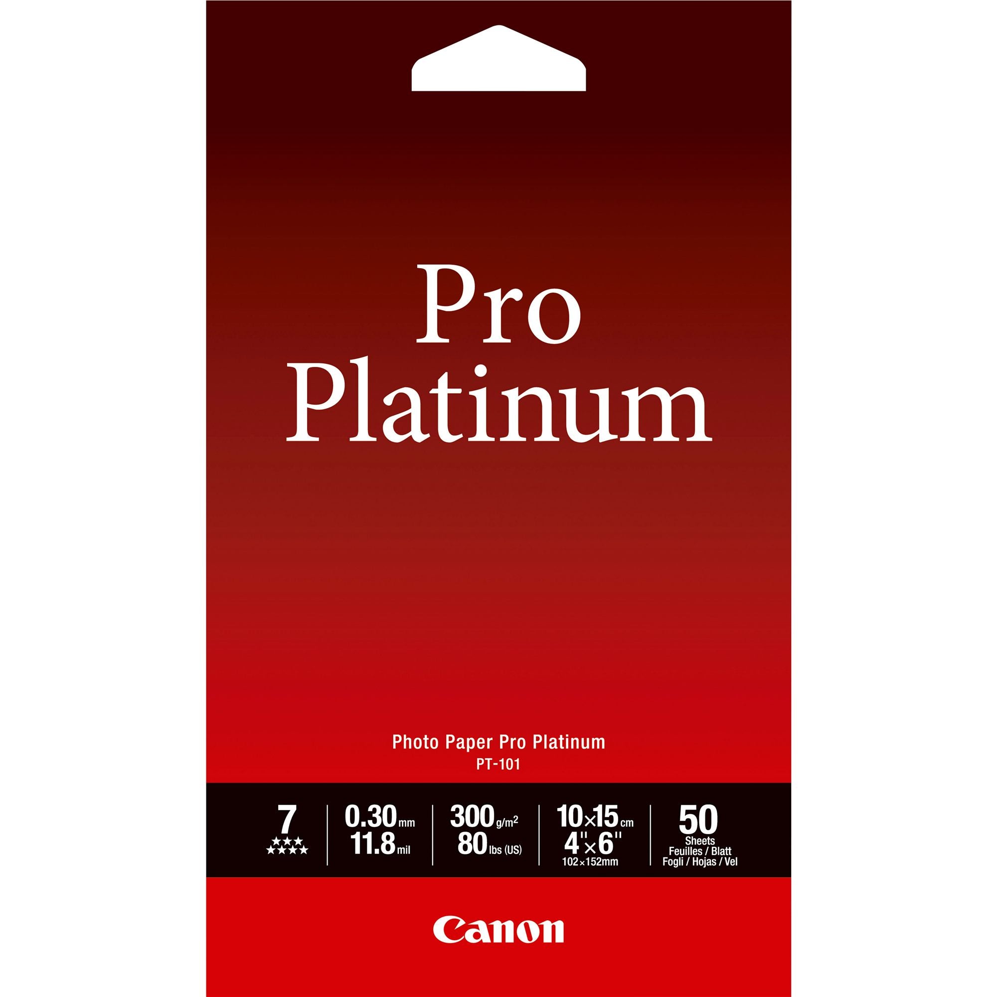CANON PHOTO PAPER PRO PLATINUM (PT-101) 4x6 50 Sheets