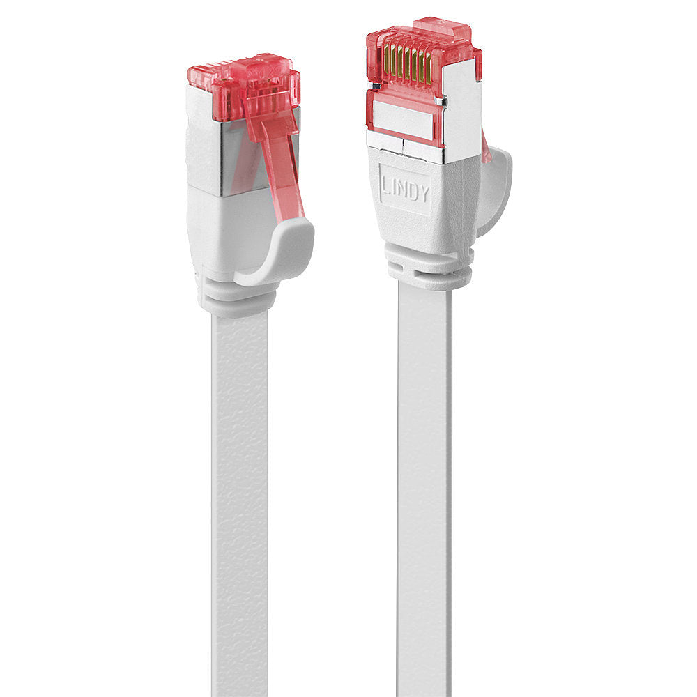 LINDY Cat.6 U/FTP Flat Ribbon Patch Cable White 0.3m