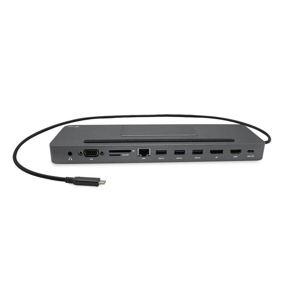 I-TEC USB-C Metal 4K 3xDisplay DS 1xHDMI1xVGA1xDP 1xSD+1xmicroSD CR 1xGLAN 1x3.5mmAudio 2xUSB 3.0 2xUSB 2.0 1xUSB-C PD+ Charger 100W